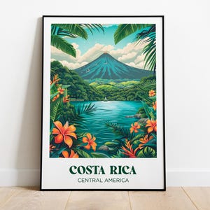 Costa Rica Travel Poster, Costa Rica Art Print, Costa Rica Painting Illustration, Printable Costa Rica Watercolor Home Decor