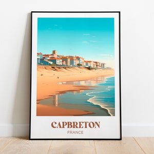 Capbreton, Les Landes, Cartel de viaje del suroeste de Francia - Decoración de la pared - Ilustración - Cartel de viaje vintage