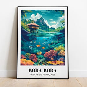 Bora Bora Reiseposter, Bora Bora Illustration, Polynesien Reiseposter, Bora Bora Druck, Bora Bora Reisegeschenk, Polynesien
