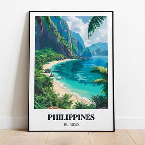 Philippines Poster, Philippines Landscape Illustration, Philippines Travel Poster, Philippines Beach Print, Philippines Gift
