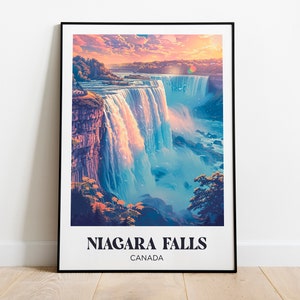 Póster de las Cataratas del Niágara - Ilustración de las Cataratas del Niágara, Canadá - Póster de viaje por el Niágara - Póster de viaje por las Cataratas del Niágara, Canadá