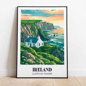 Poster di viaggio Irlanda, illustrazione Irlanda, poster di viaggio Irlanda, stampa Irlanda, regalo di viaggio Irlanda