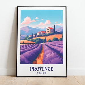 French Provence Travel Poster,French Provence Wall Art Print,French Provence Painting Illustration,Printable French Watercolor Home Decor