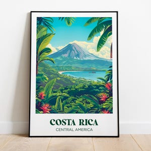Costa Rica Travel Poster, Costa Rica Art Print, Costa Rica Painting Illustration, Printable Costa Rica Watercolor Home Decor