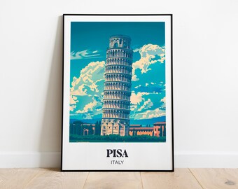 Leaning Tower of Pisa Travel Poster - Leaning Tower of Pisa Illustration - Leaning Tower of Pisa Poster - Leaning Tower of Pisa Wall Decor - Leaning Tower of Pisa Gift