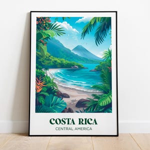 Costa Rica Travel Poster, Costa Rica Art Print, Costa Rica Painting Illustration, Printable Costa Rica Watercolor Home Decor