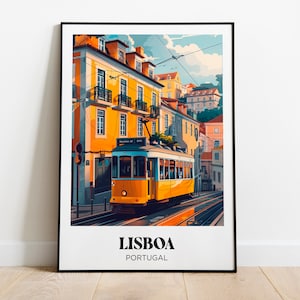 Affiche voyage Lisbonne Portugal - Illustration Lisbonne - Poster voyage Lisbonne - Décoration murale Lisbonne Portugal - Cadeau Portugal