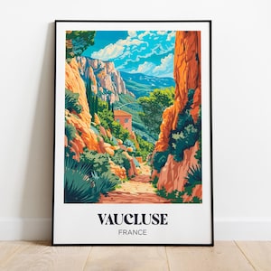 Affiche voyage Vaucluse, Illustration Vaucluse, poster de voyage Vaucluse, Impression Provence-Alpes-Côte d'Azur, Cadeau voyage Provence