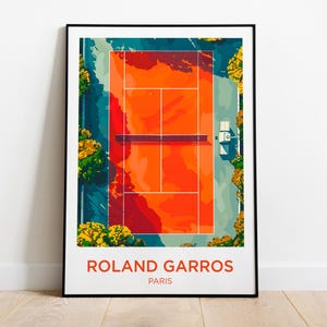 Poster del Roland Garros, Parigi, campo da tennis - Poster sportivo - Regalo originale per giocatore di tennis
