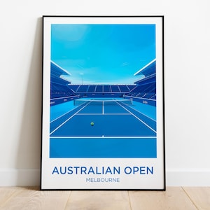 Póster del Abierto de Australia, ilustración del Abierto de Australia, póster deportivo, regalo original para tenistas