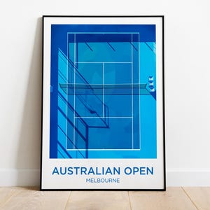 Póster del Abierto de Australia, Melbourne, pista de tenis - Póster deportivo - Regalo original para tenistas