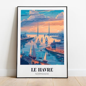 Le Havre Poster - Le Havre Illustration - Le Havre Stadtposter - Normandie Wanddekoration - Normandie Geschenk