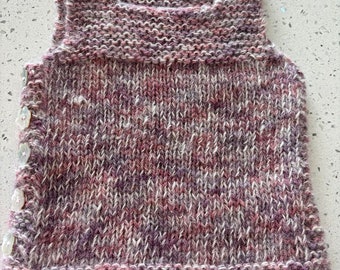 Hand-knitted and Dyed Baby Vest - Alpaca