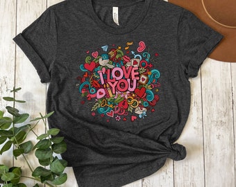 Camisa Te Amo, Camisa del Día de San Valentín, Regalo de Amor, Regalo de Pareja, Camisa de Corazón, Camisa Cupido, Camisa de Amor, Camisa de San Valentín