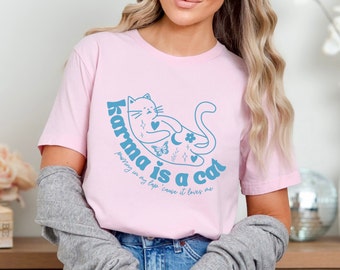 Karma es una camisa de gato, Karma en mi camisa de regazo, camisa Karma, camisa Taylor, camisa de gato, camisa Karma Cat, camisa Taylor Karma, camisa Swift