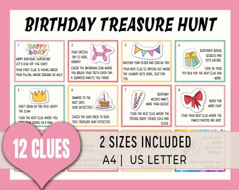 Unicorn Birthday Scavenger Hunt for Kids, Birthday Treasure Hunt ...