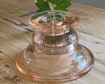 Recollection Pink by FEDERAL GLASS - Pink Depression Glass Candle Holder (set of 2)