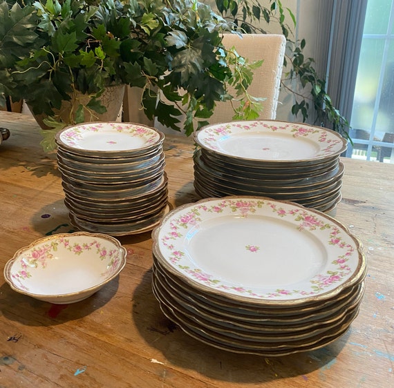 アンティーク雑貨 metzeler pvc Antique M.Z. Austria Fine Porcelain China Dish Set - Etsy