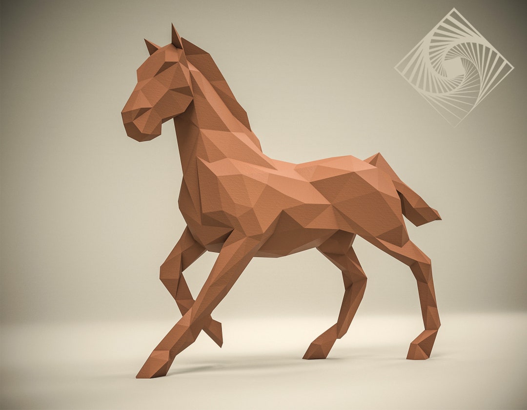 Horse. Digital Templates in PDF for Paper Low-poly Sculpture - Etsy
