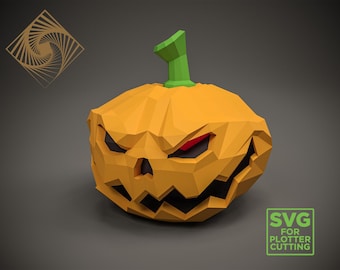 DIY Paper Pumpkin Craft Kit: Halloween Decoration, Cricut SVG, PDF Template (Digital Download