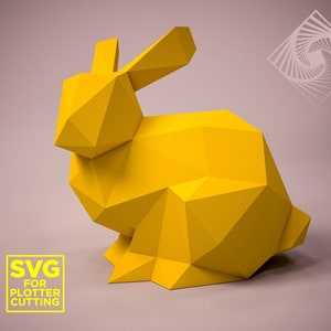 Modelli digitali in PDF per la scultura in carta low-poly Lepre