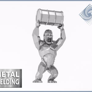 Metal Kong with a barrel digital template download: instant download of DXF and PDF files