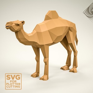 Cammello fai da te low-poly: modelli PDF, SVG e DXF stampabili per splendide sculture di carta