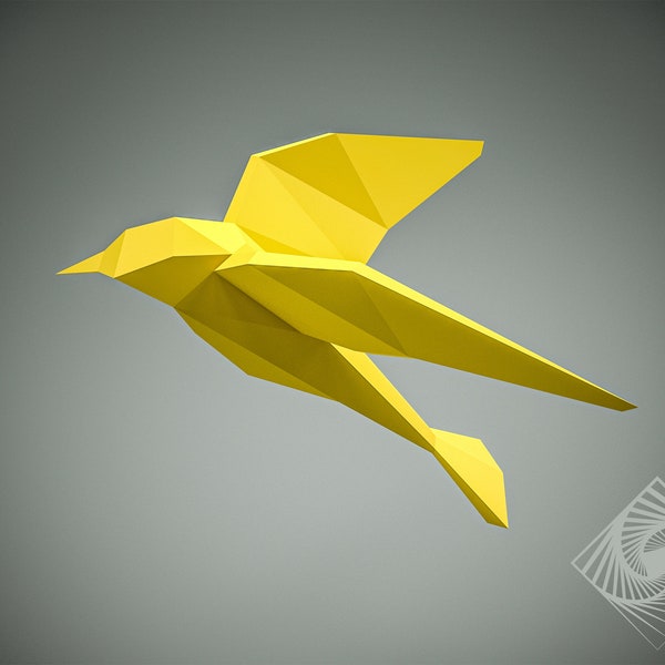 Bird. Digital templates in PDF for paper low-poly sculpture