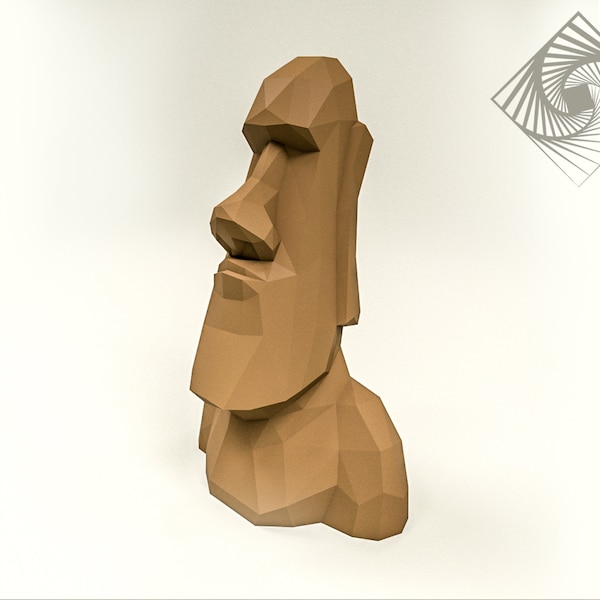 Moai. Digital templates in PDF for paper low-poly sculpture