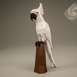 Digital templates in PDF for paper low-poly sculpture Parrot