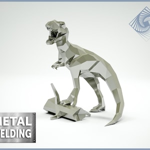 Download do modelo digital de Tiranossauro Metálico: download instantâneo dos arquivos DXF e PDF.