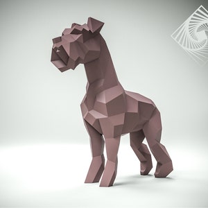 DIY Schnauzer Papierskulptur Template Bundle - Low-Poly PDF Patterns
