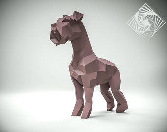 DIY Schnauzer Papierskulptur Template Bundle - Low-Poly PDF Patterns