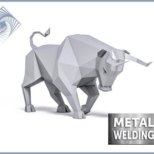 Digitale sjabloon Metal Bull downloaden: direct downloaden van DXF- en PDF-bestanden.