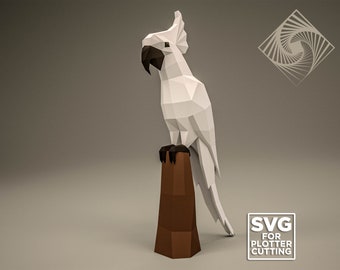 3D Paper Craft Parrot: DIY PDF & SVG Templates (Digital Download)