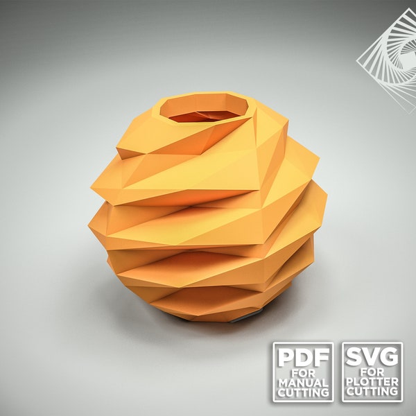 Vase. Digital templates in PDF for paper low-poly sculpture