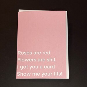 Carte d'anniversaire drôle grossière/carte de Saint-Valentin/les roses sont rouges