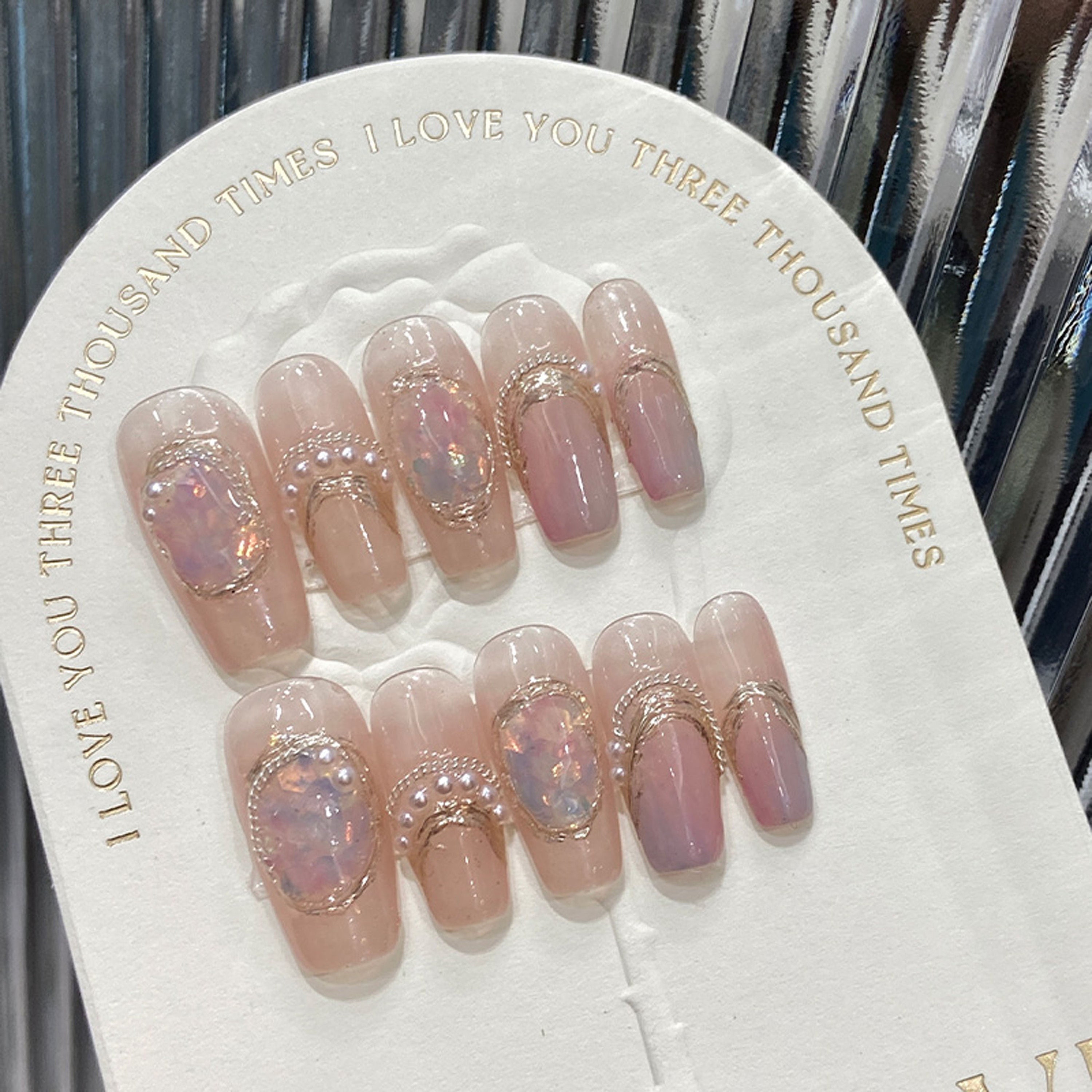 Minimalist Nails with Pearl Accents