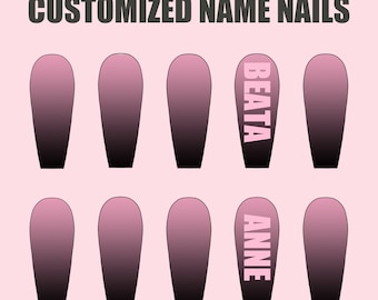 Personalized Monogram Press on Nails, Customized 3D Letter Nails, Unique Nail Designs, Handmade Nails