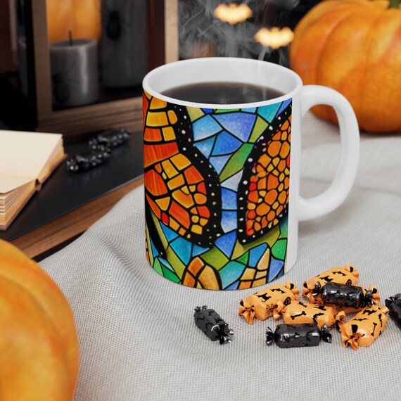 Mosaic Butterfly  Mug, Mosaic Artwork, Drinkware, Cup, Mug, Home and Kitchenware, Butterflies, Monarch Butterly, Coffe Mug, Gift,Vibrant Mug