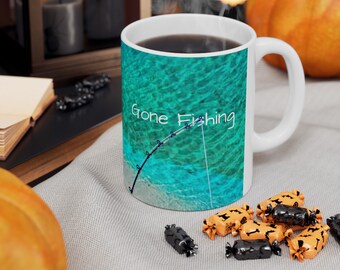 Gone Fishing Mug, Fishing Mug, Coffee Mug, Fishing Boat Mug, Drinkware and Home and Kitchenware, Coffee Mugs for fishing, Fishing Trip Mugs