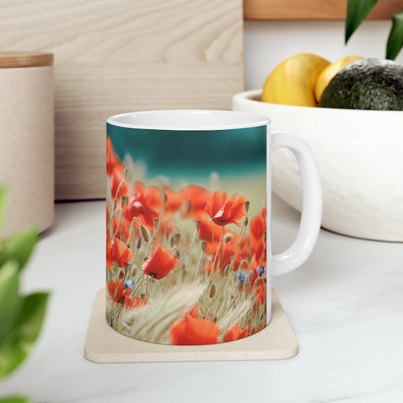 Flowers in the Field Mug,Drinkware,Home and Kitchenware, Office Gift, Coffee Mug, Coffee Mug, Mug, Flowers Mug, Field Design Mug, Vibrant