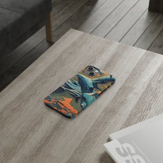 Abstract Dolphins Slim Phone Cases