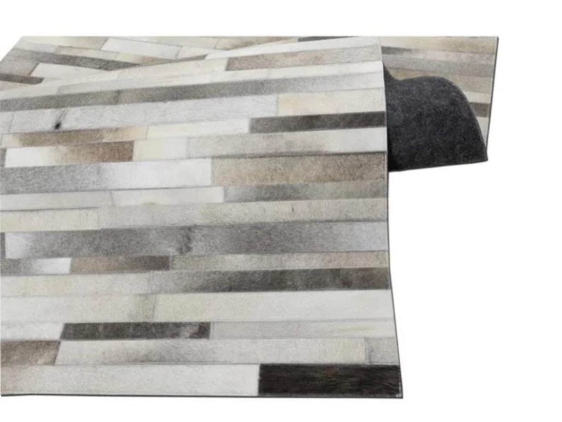 100 cowhide Area Rug Patchwork Design Handmade Leather Rug Hair on
