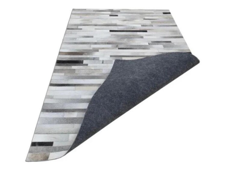 100 cowhide Area Rug Patchwork Design Handmade Leather Rug Hair on