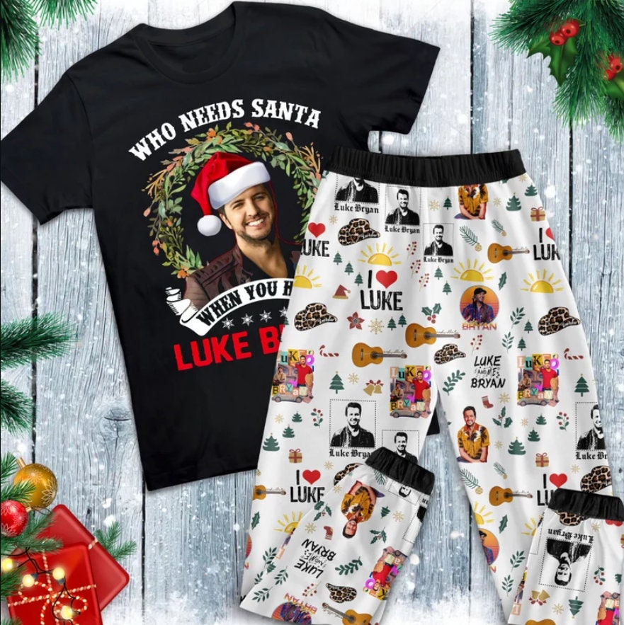 Luke Bryan Christmas Pajamas Luke Bryan Holiday Pajamas Luke Etsy