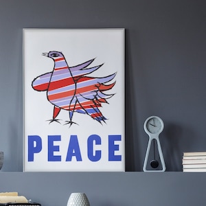 McCarthy Peace (1968) Bird Poster di Ben Shahn - Stampa artistica da parete / Arredamento retrò / Arte del movimento per la pace