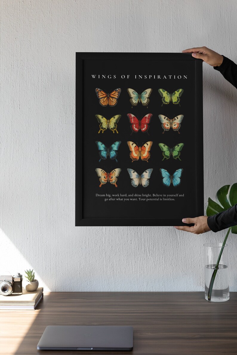 Butterfly Printable Wall Art - Inspirational Quote Decor - Home Office ...