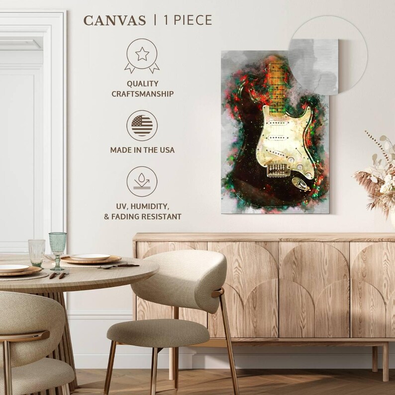 Eric Clapton's Blackie Electric Guitar Wall Art - Vertical Framed Canvas - Living Room Wall Decor - Music Art image 4