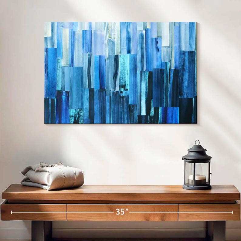 Elephant Stock Icy Blue Layers Wall Art - Horizontal Canvas - Bedroom ...